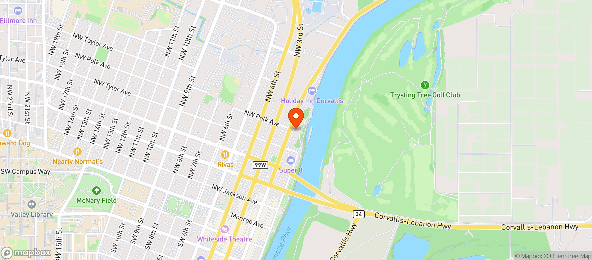 Map showing Old Spaghetti Factory