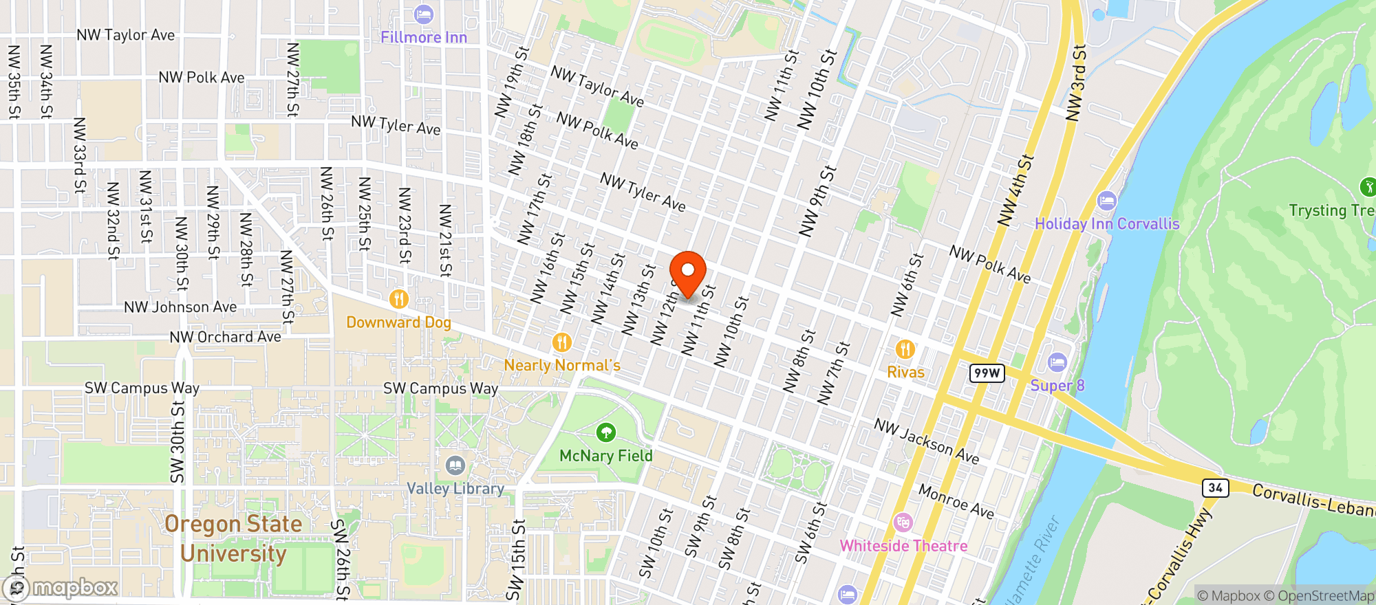 Map showing Beavers University Market
