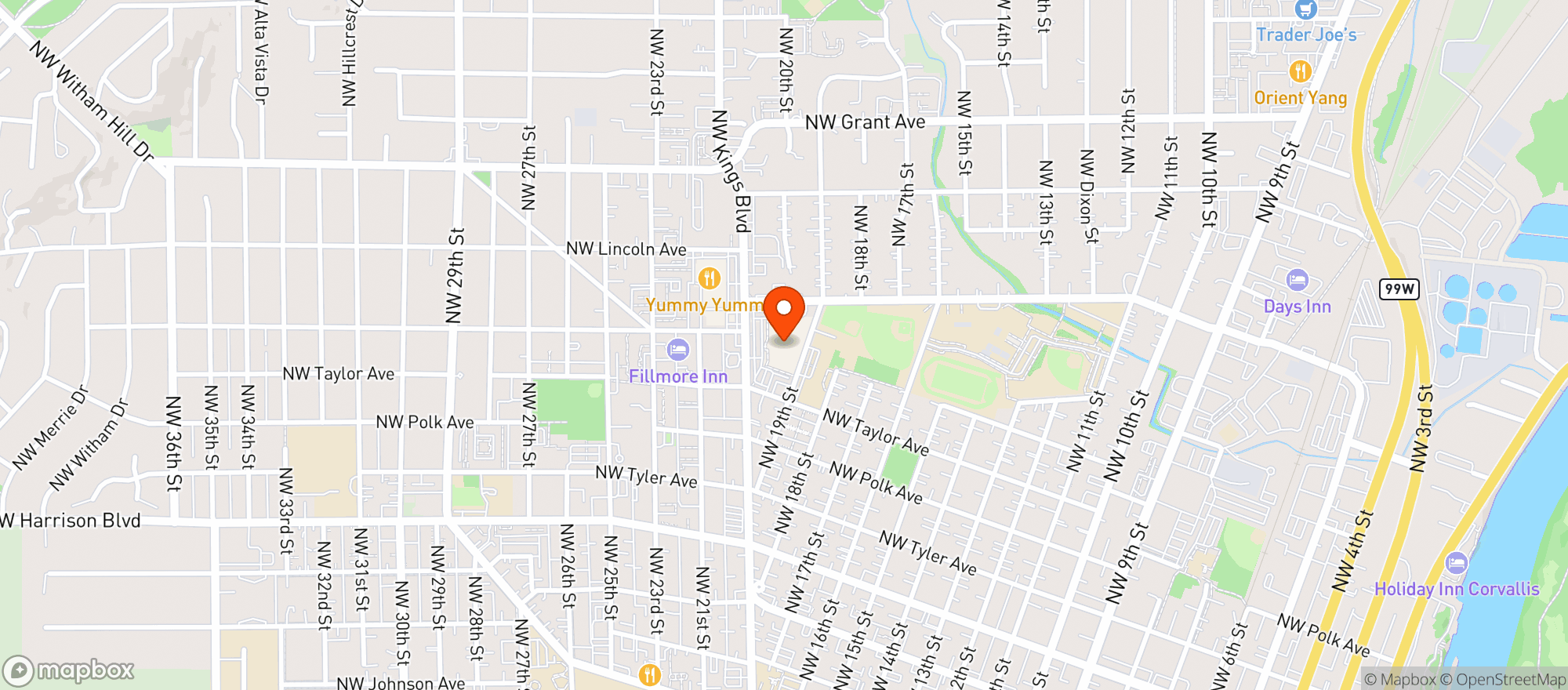 Map showing Fred Meyers (701) - 00070 - Corvallis