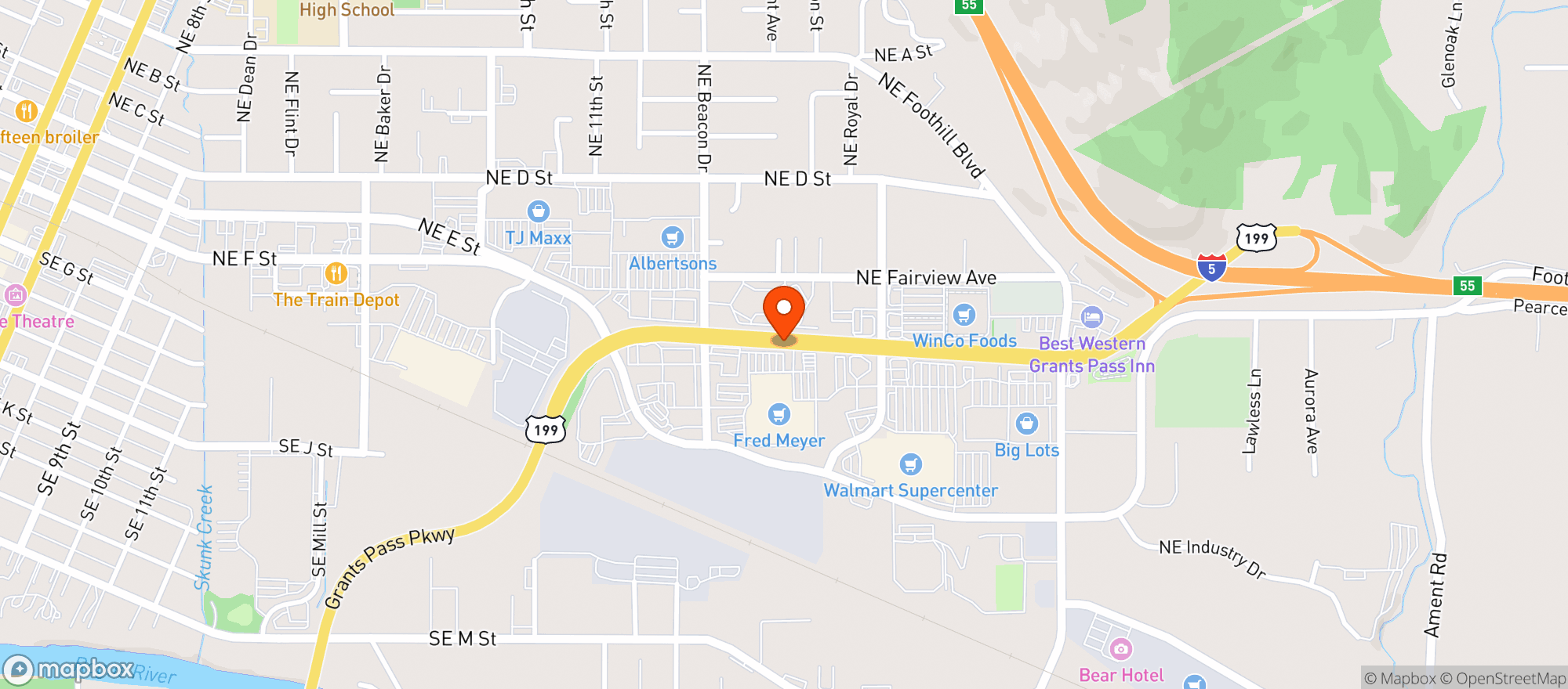 Map showing Fred Meyer