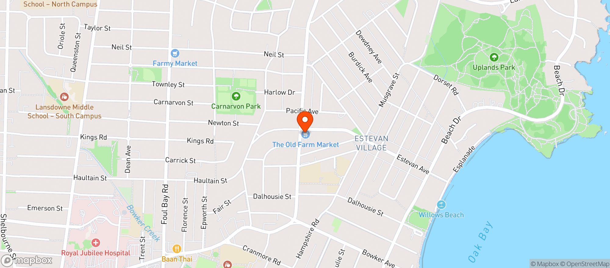 Map showing THE OLD FARM MARKET - VICTORIA