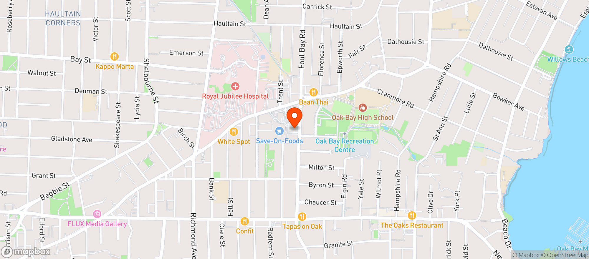 Map showing BCLIQUOR Fort Street