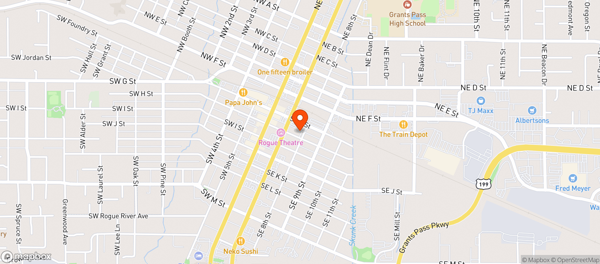 Map showing Grants Pass Liquor