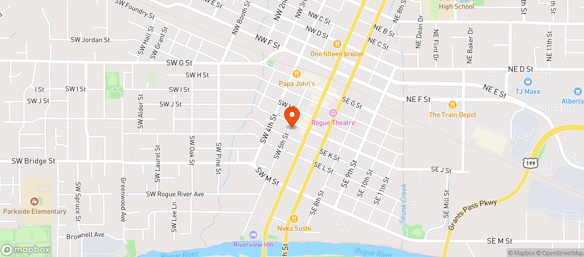 Map showing Birdie Juice