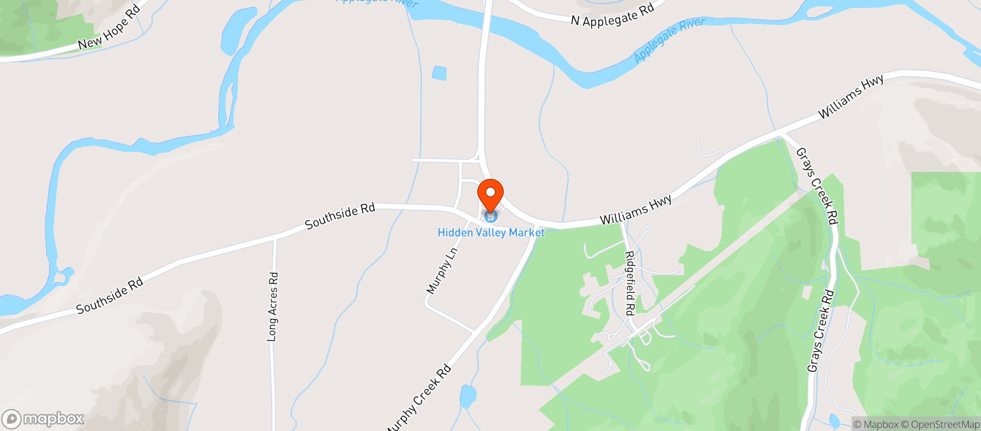 Map showing Hidden Valley Market