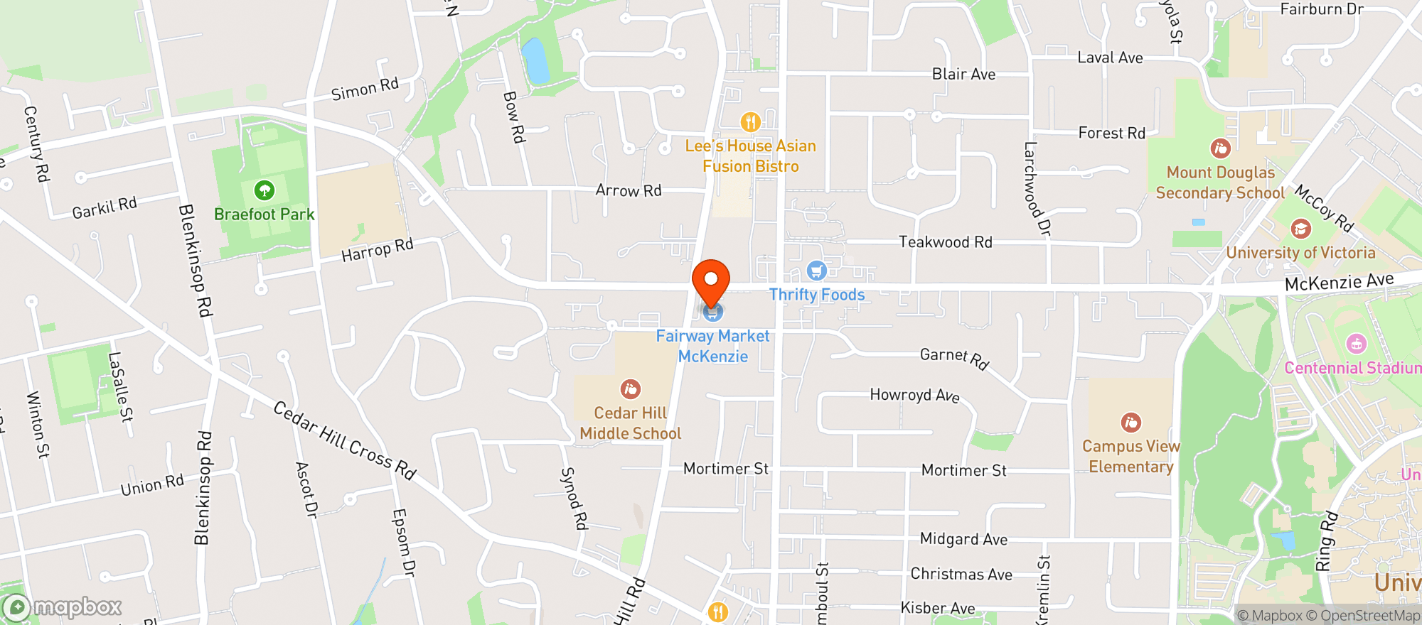 Map showing Fairway Market #1