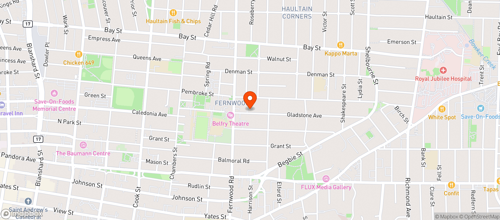 Map showing Fernwood General Store