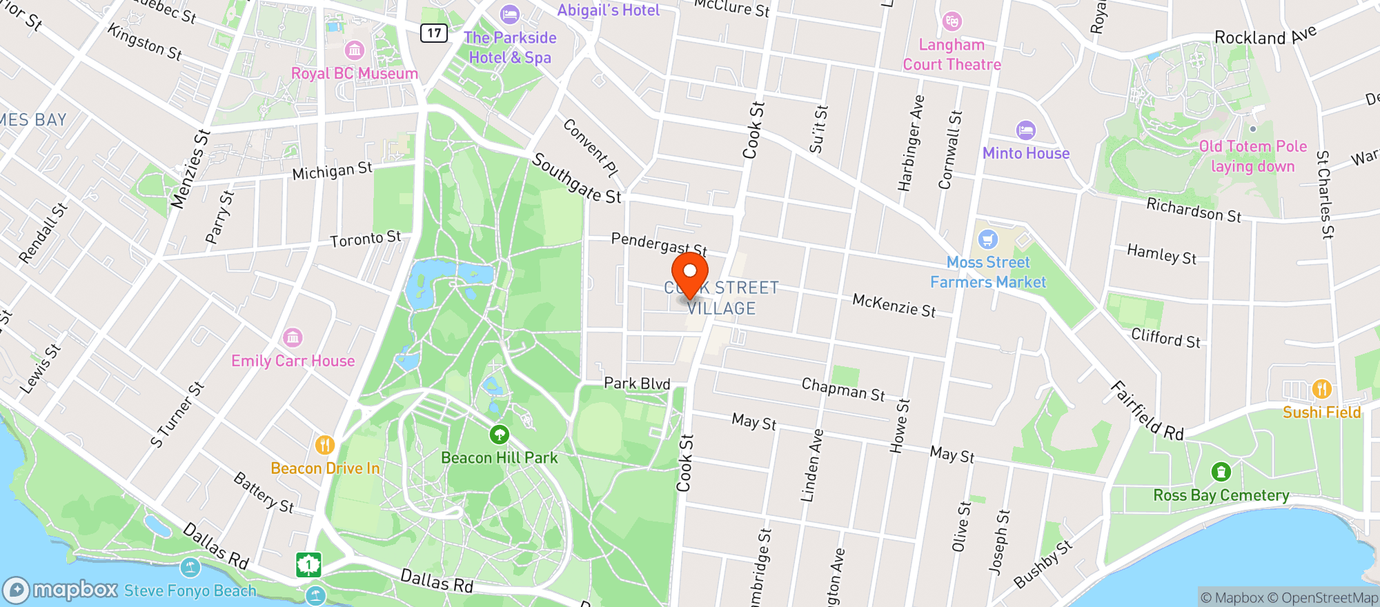 Map showing Mother Nature's Market Victoria