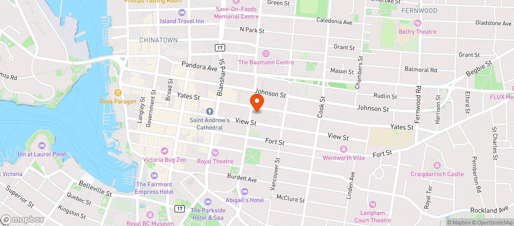 Map showing Market On Yates