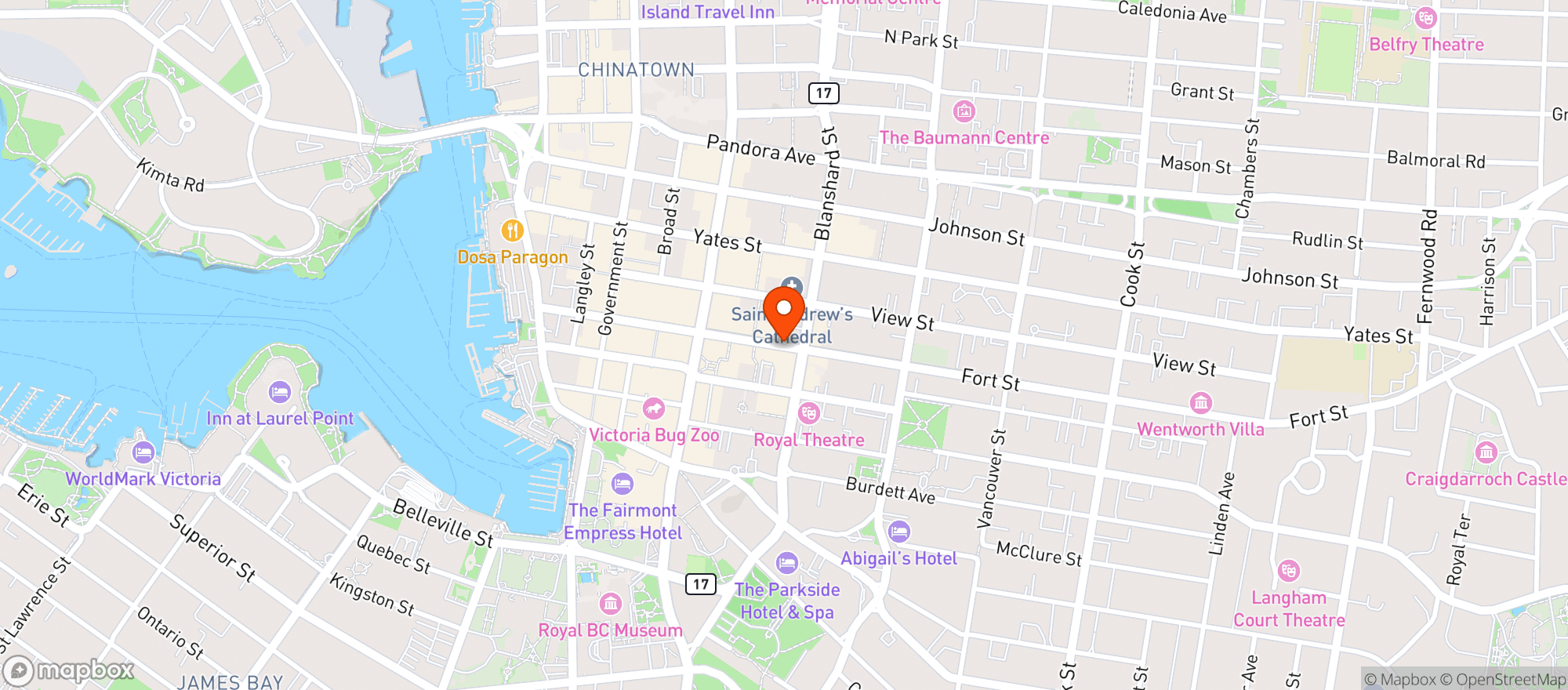 Map showing Victoria Urban Grocer
