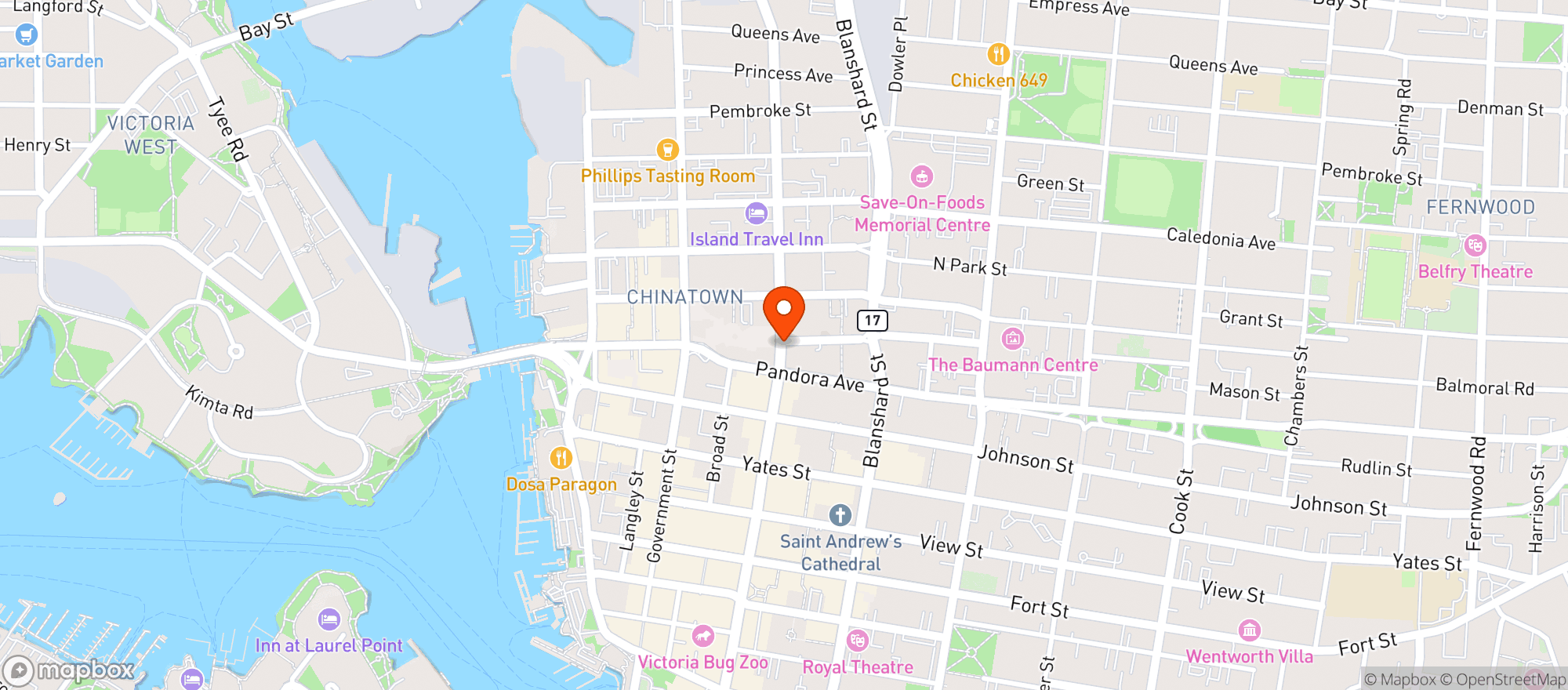 Map showing Marilena Cafe And Raw Bar