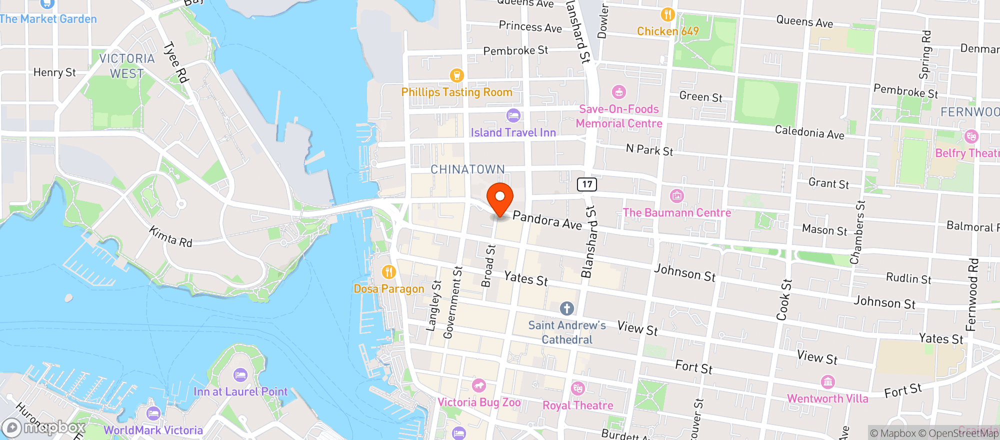 Map showing Vintage Wine & Spirits