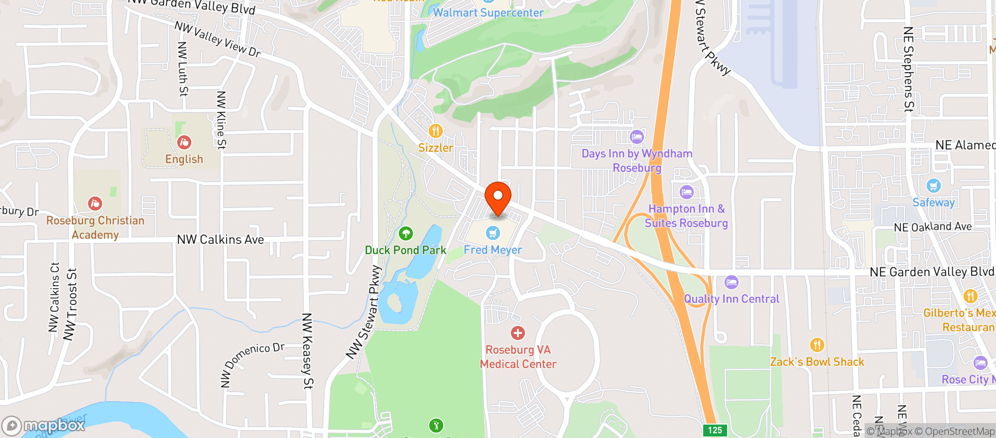 Map showing Fred Meyer