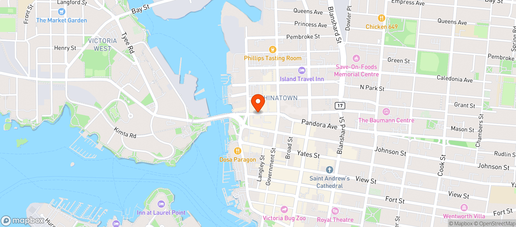 Map showing Swans Beer & Wine