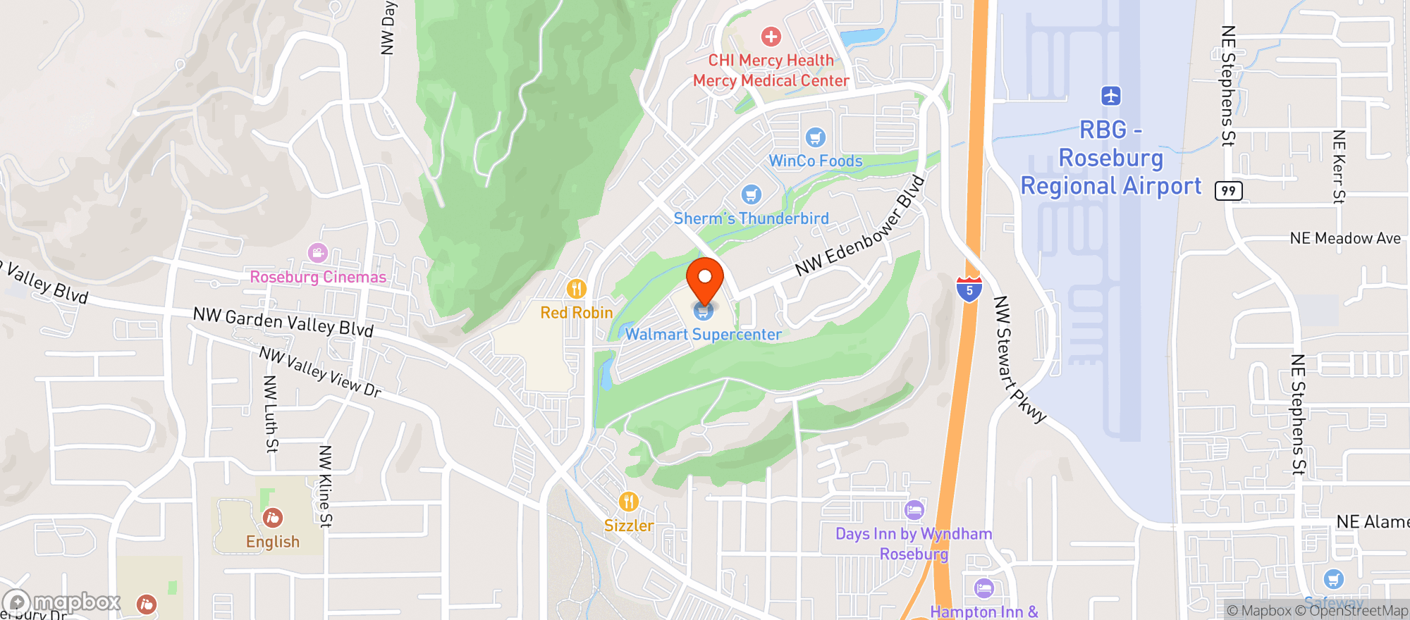 Map showing Walmart Supercenter