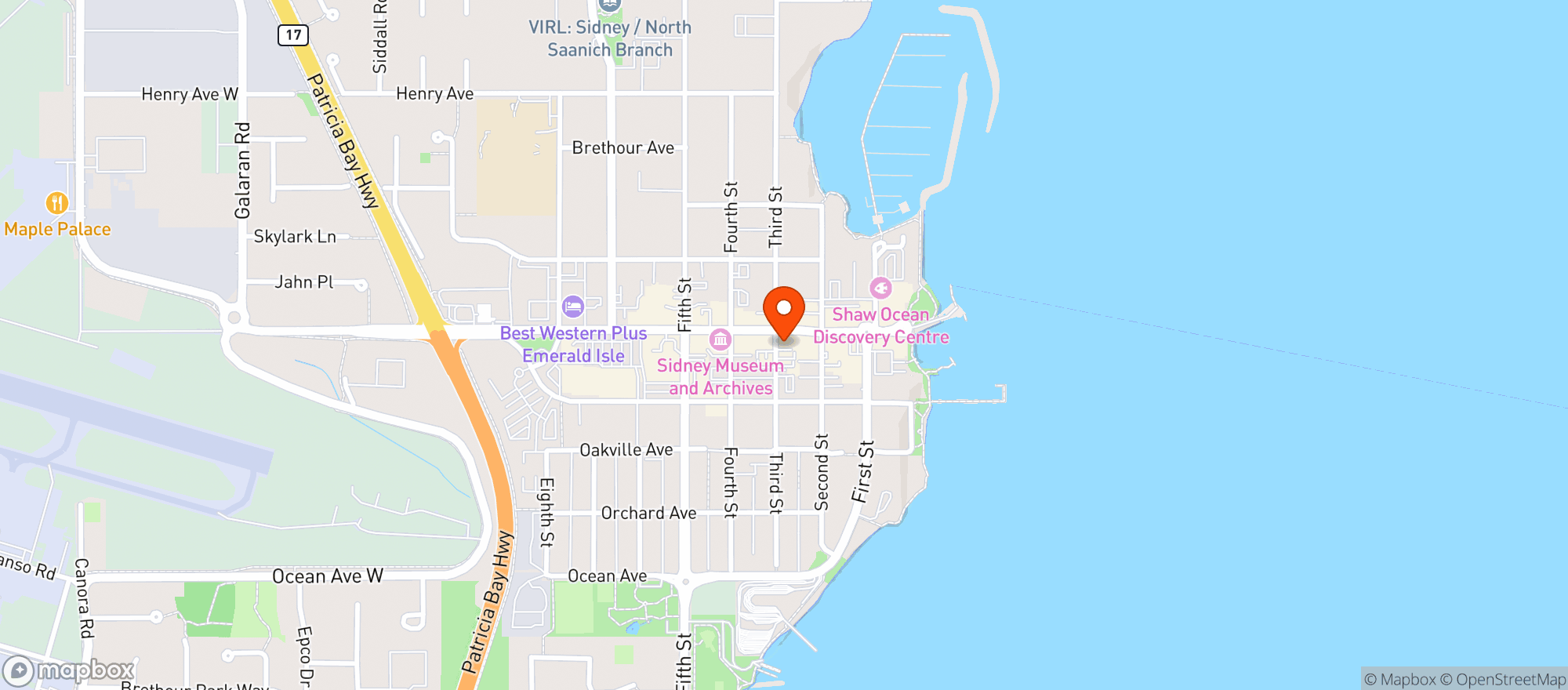 Map showing Sidney Natural Foods