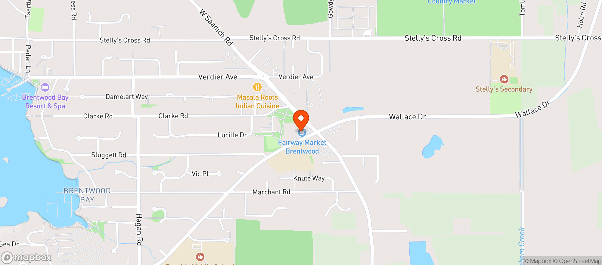 Map showing Deep Cove Market In Saanich