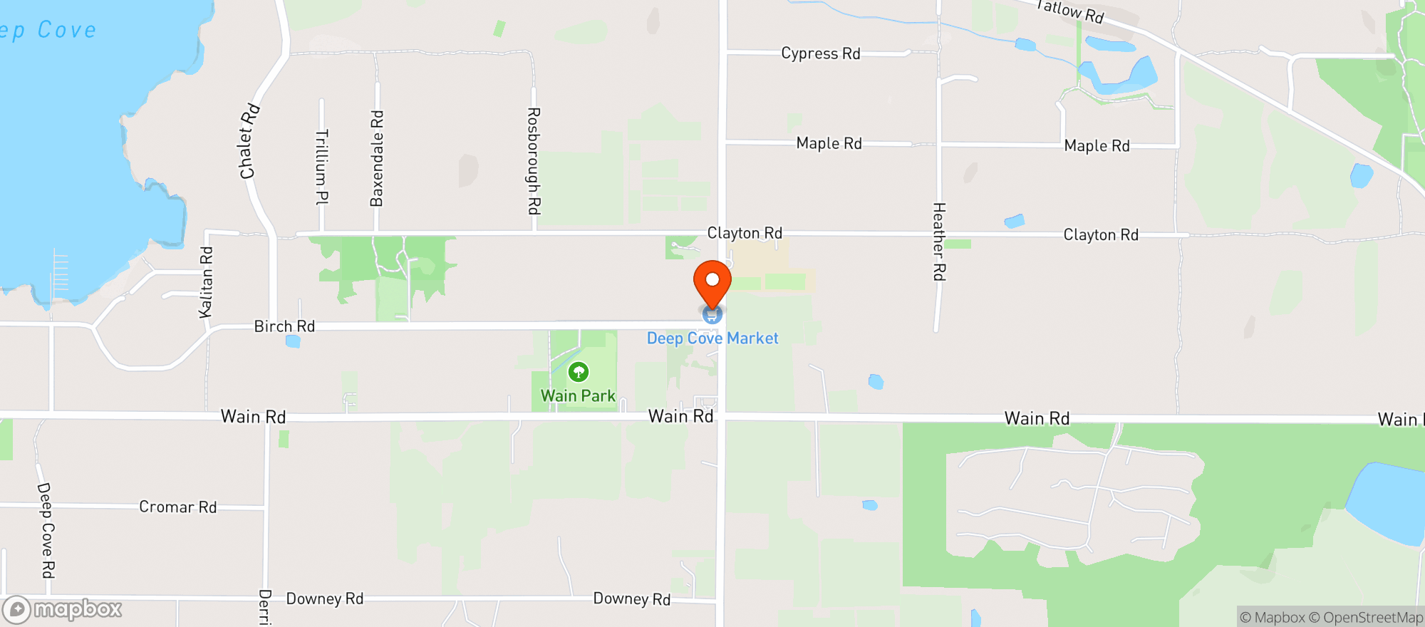 Map showing Creekside Market - Grocery