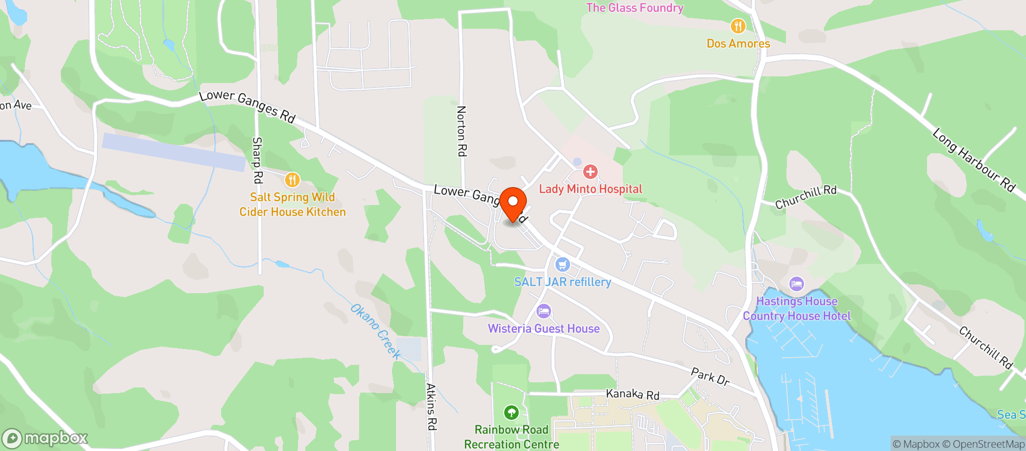 Map showing Country Grocer Saltspring