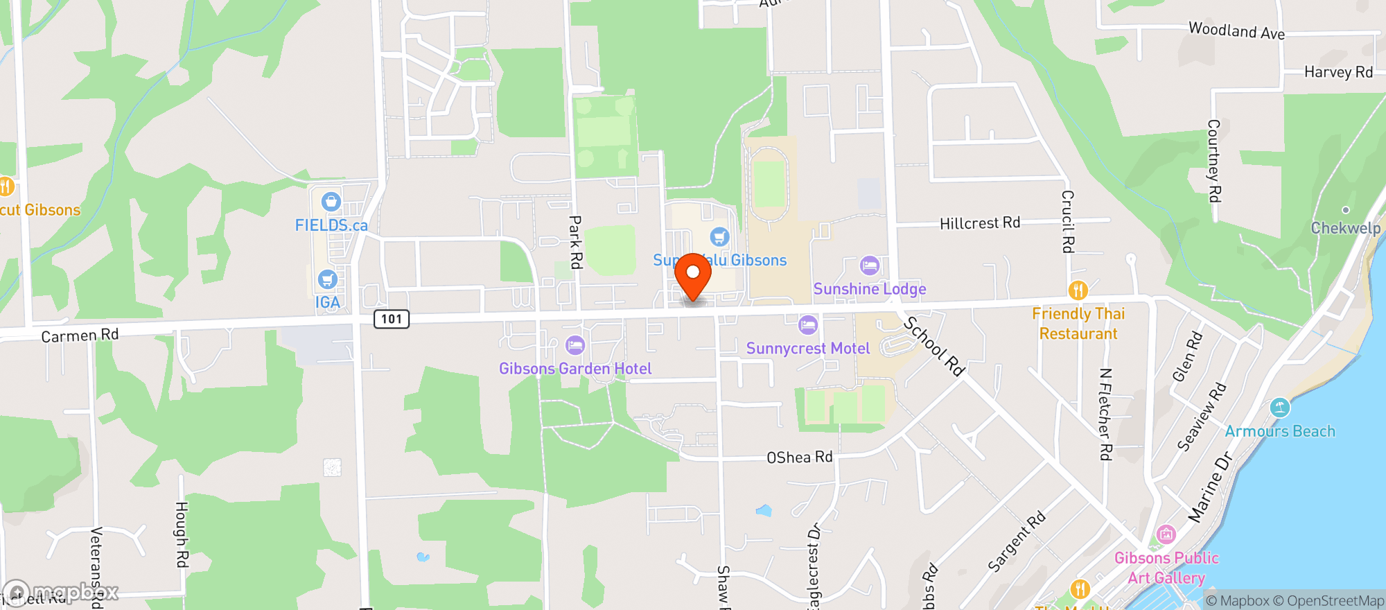 Map showing Super Valu #23 - Gibsons
