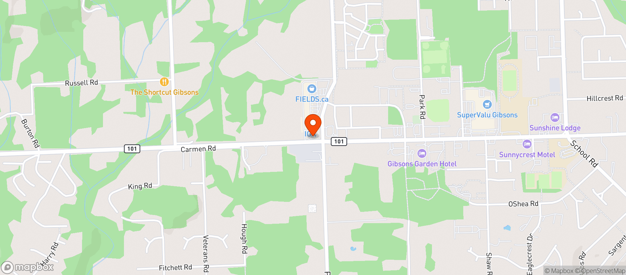 Map showing I.G.A #56 - Gibsons
