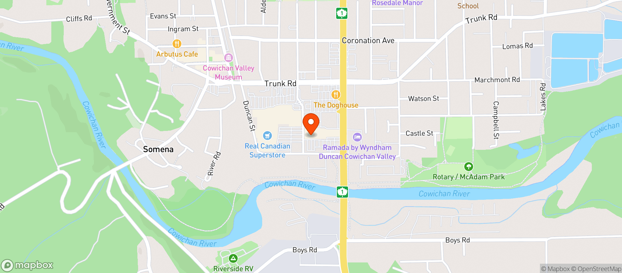 Map showing London Drugs
