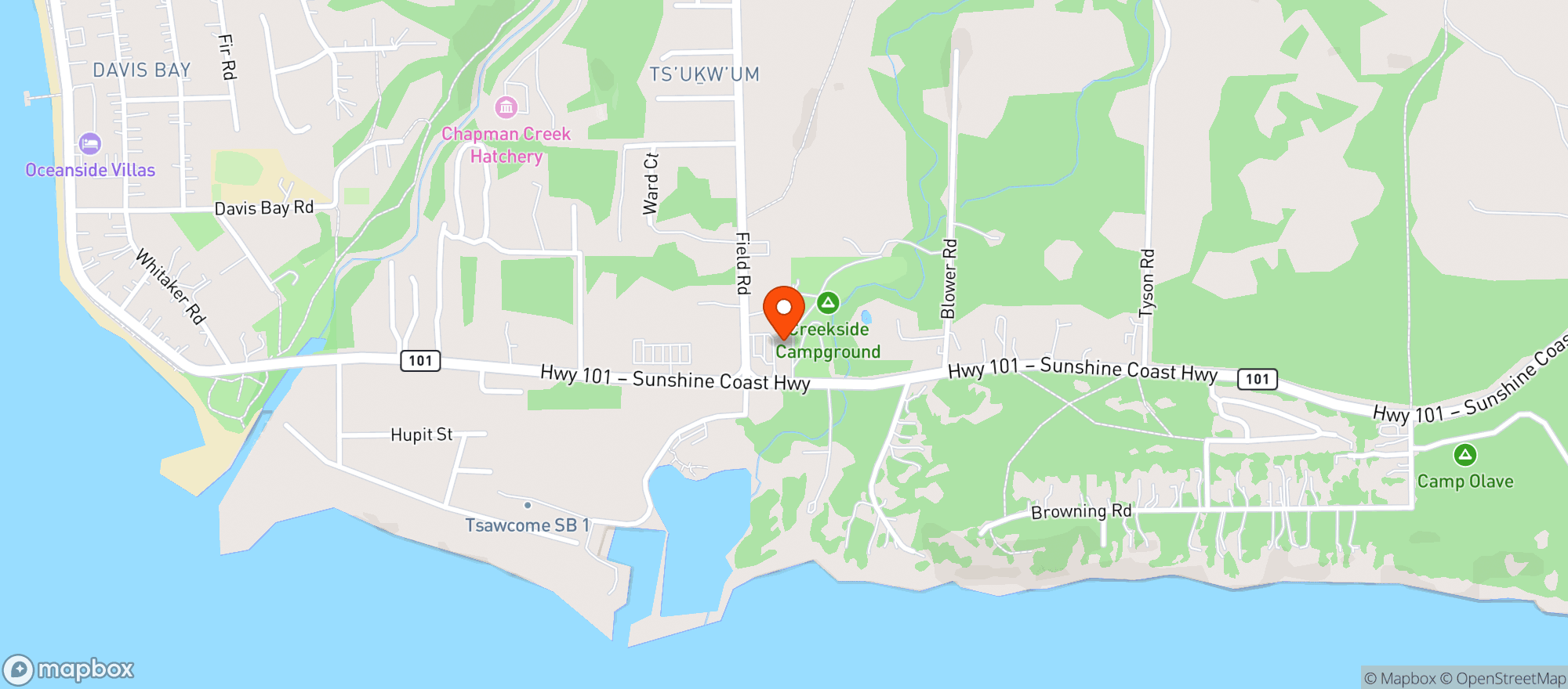 Map showing Gilligan's Liquor Store