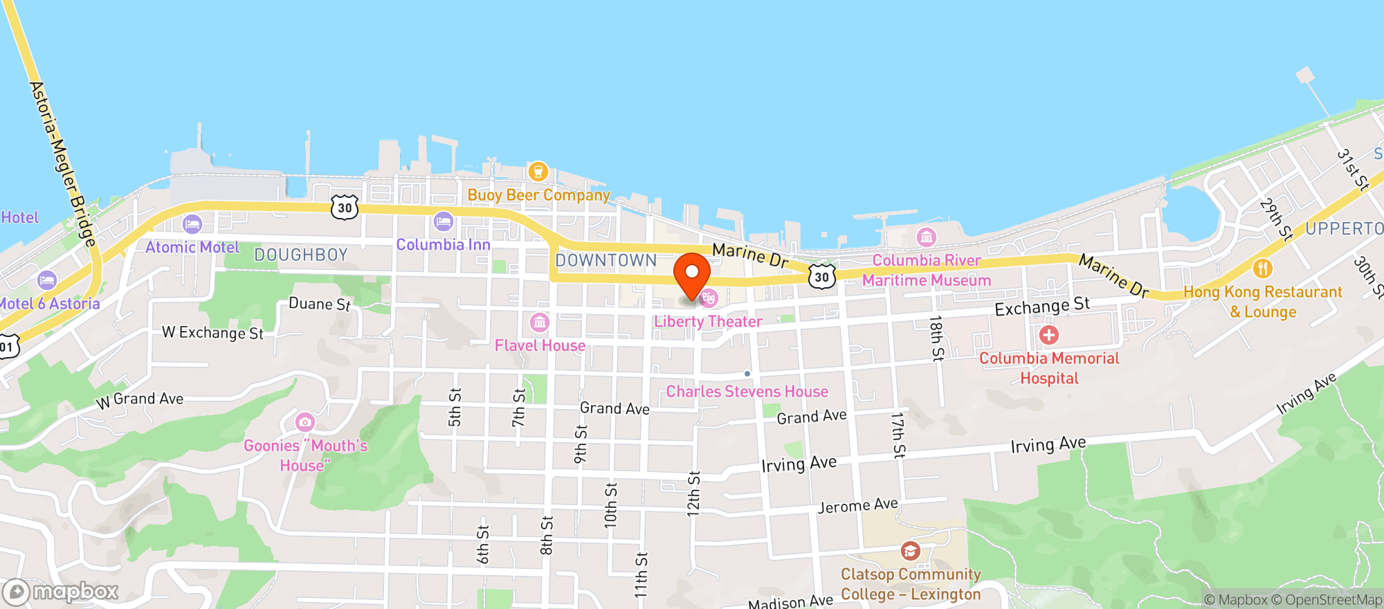 Map showing Hotel Elliott