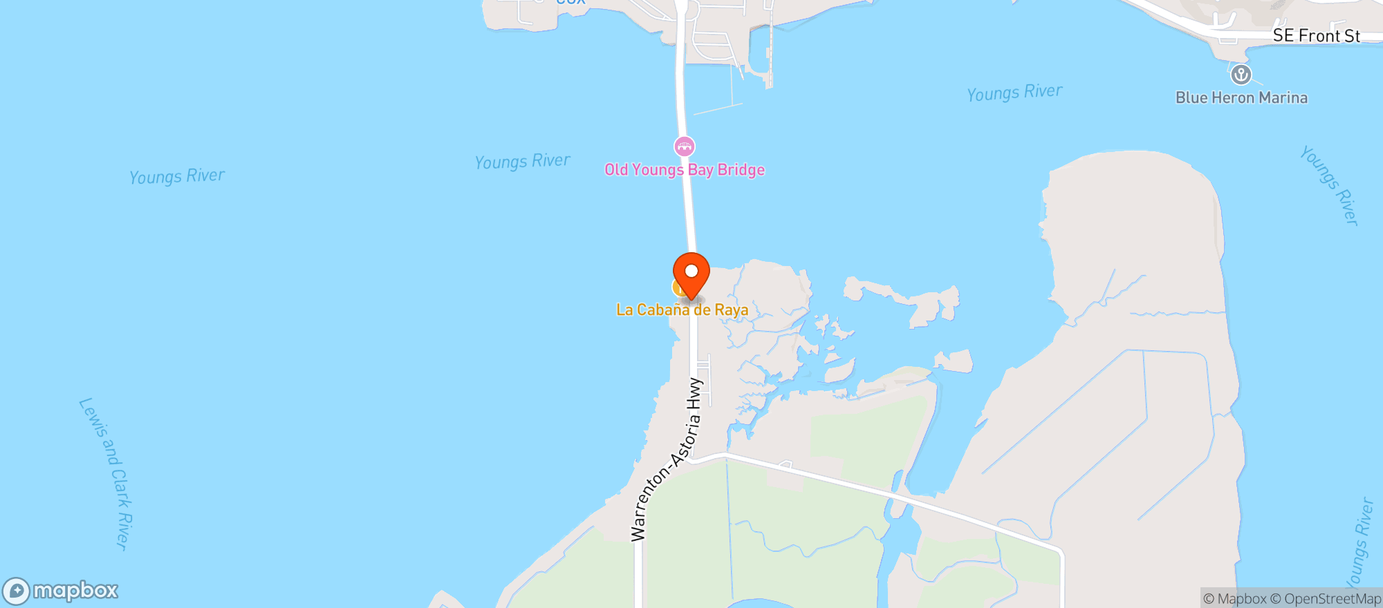 Map showing La Cabana De Raya