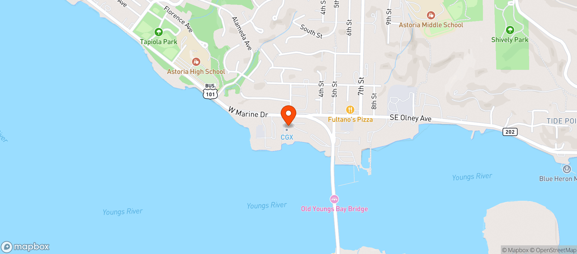 Map showing Uscg Exchange Astoria M #601