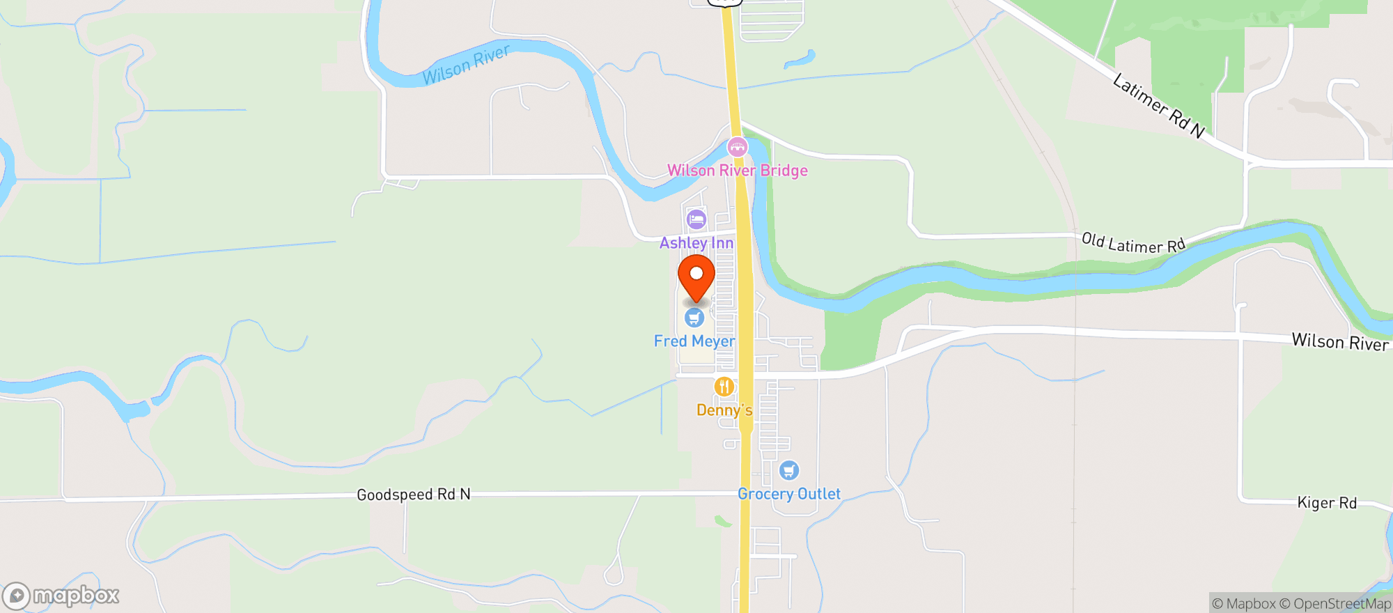 Map showing Fred Meyer