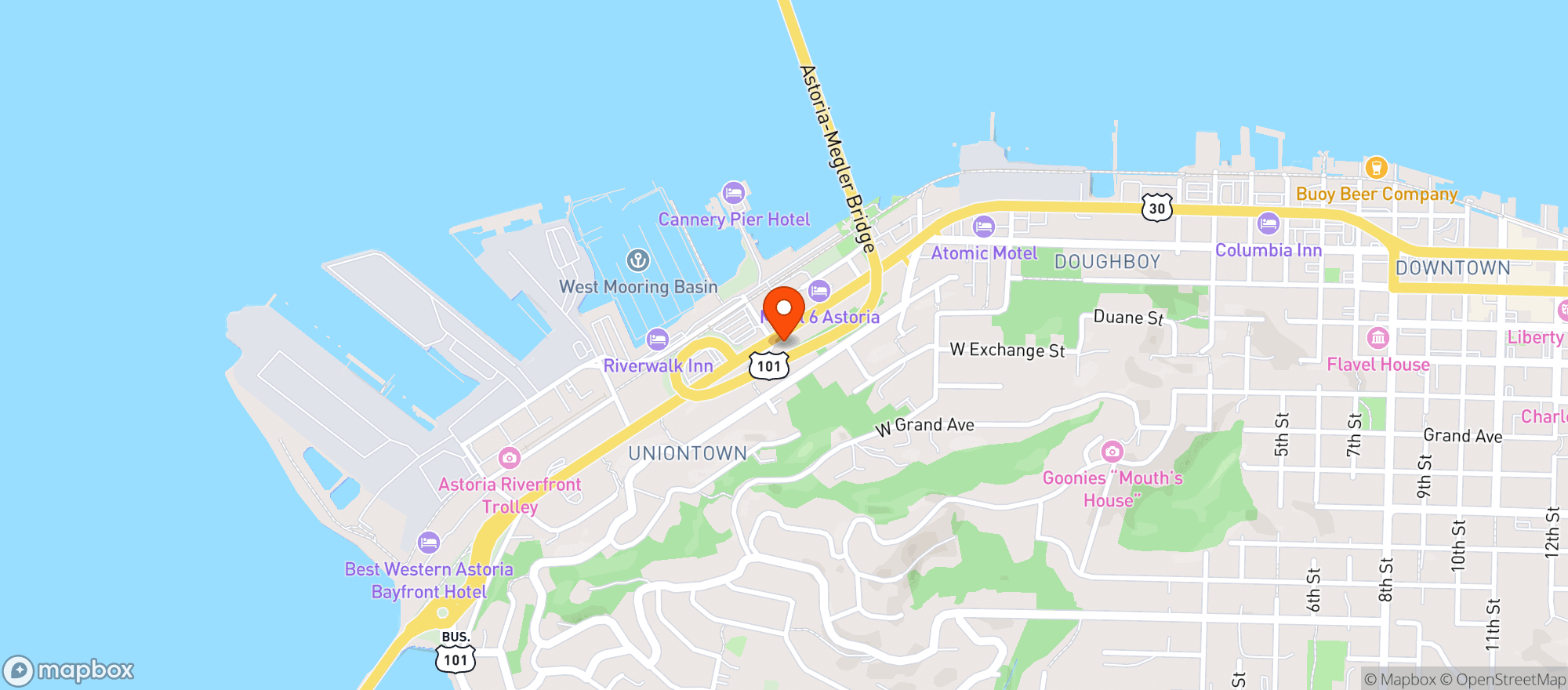 Map showing Under The Bridge Smoke Shop