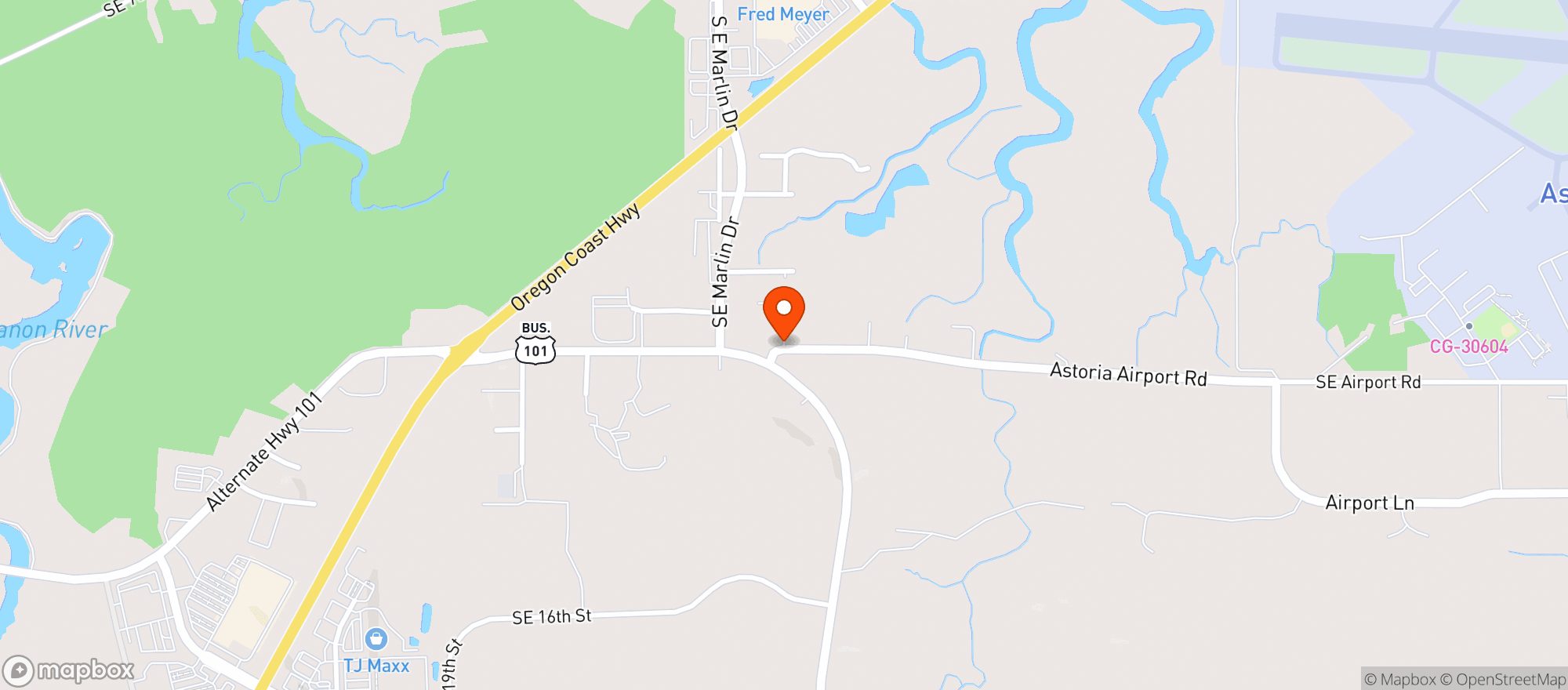 Map showing Clatsop Distributing Co - Warrenton