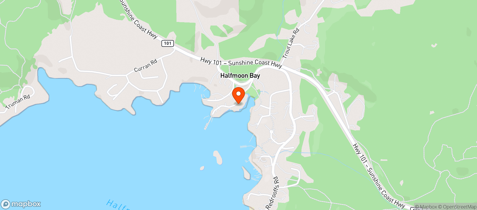 Map showing Halfmoon Bay General Store