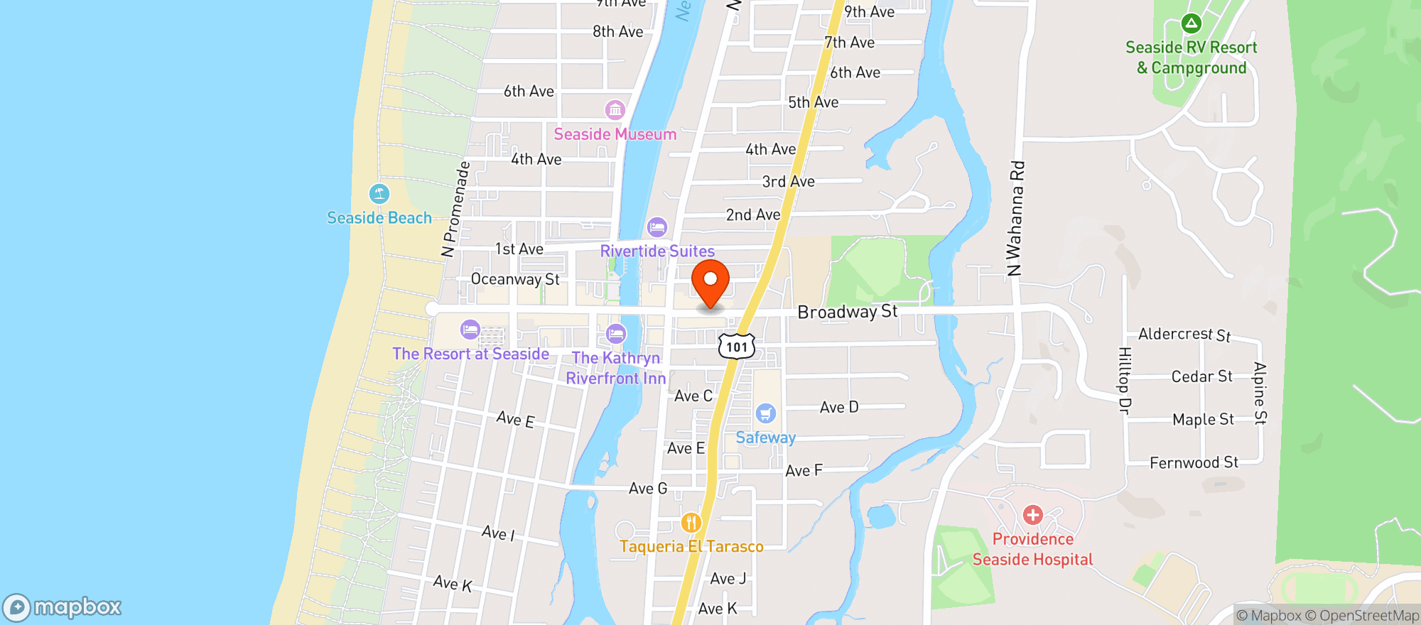 Map showing Safeway