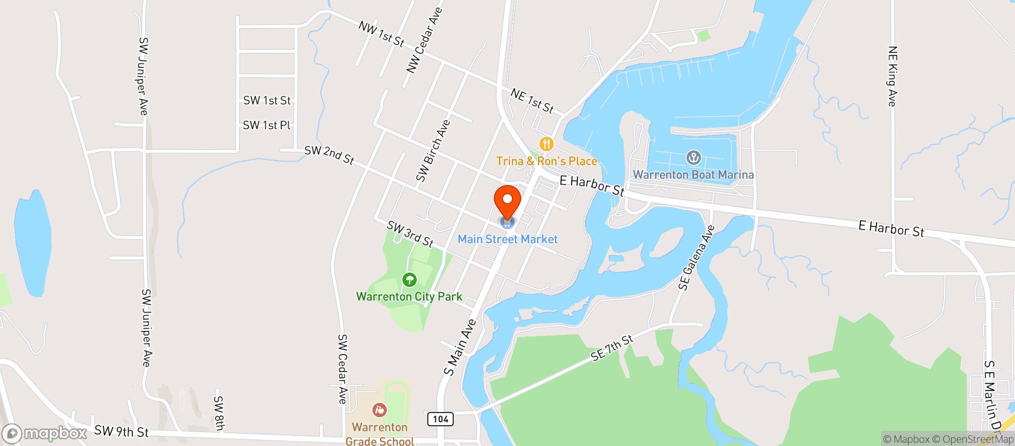 Map showing Main St. Market