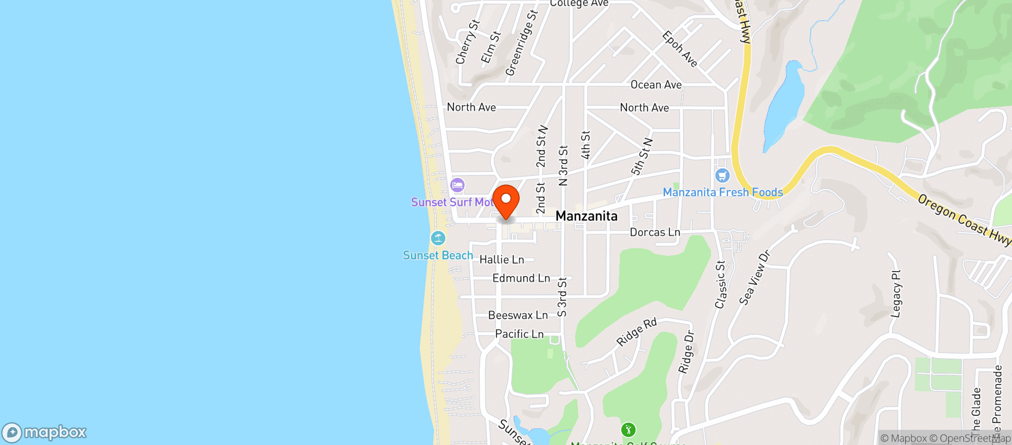 Map showing MANZANITA GROCERY & DELI