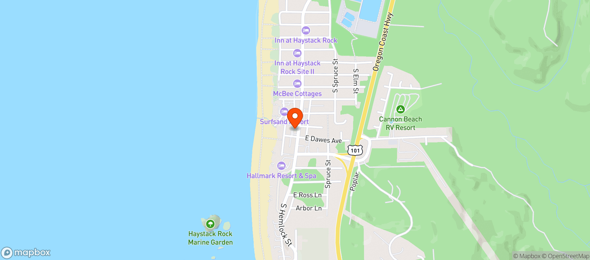 Map showing American Legion #168