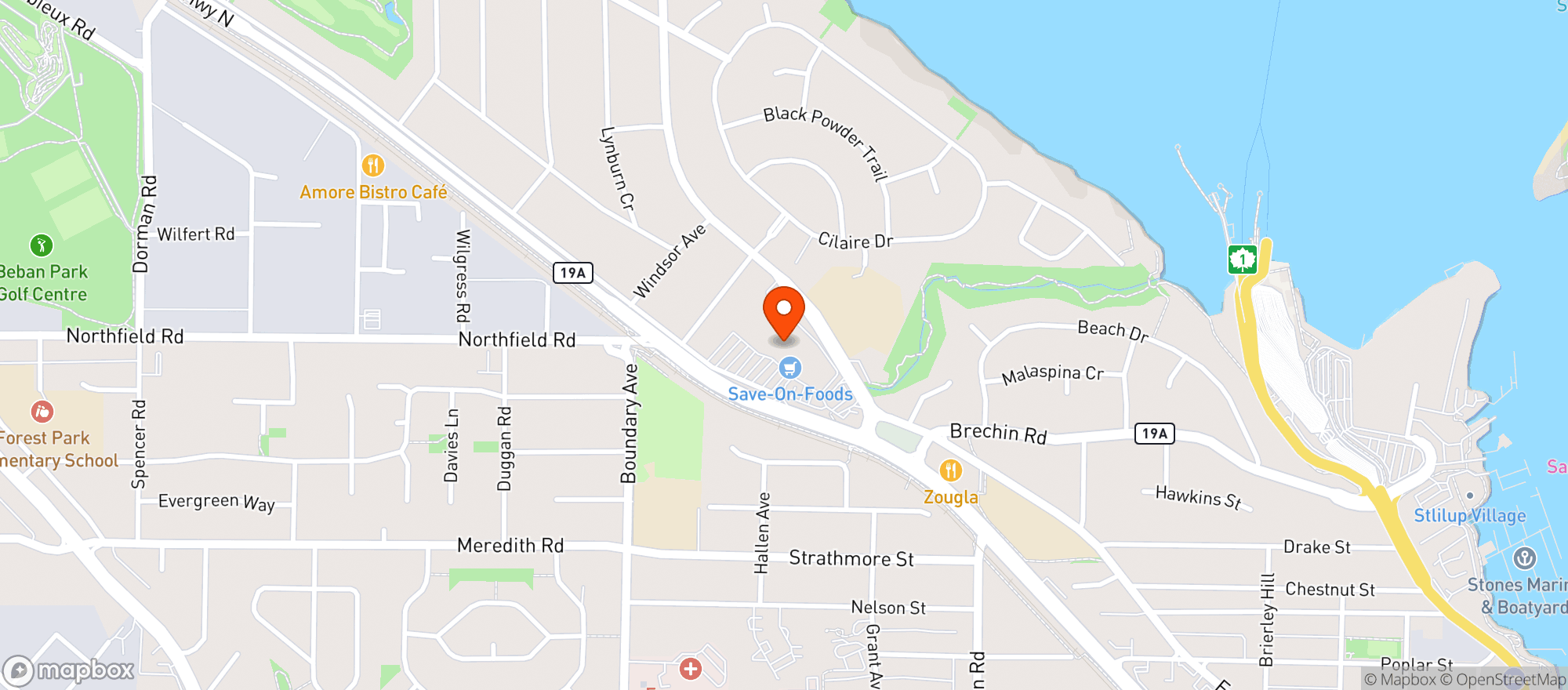 Map showing Staples