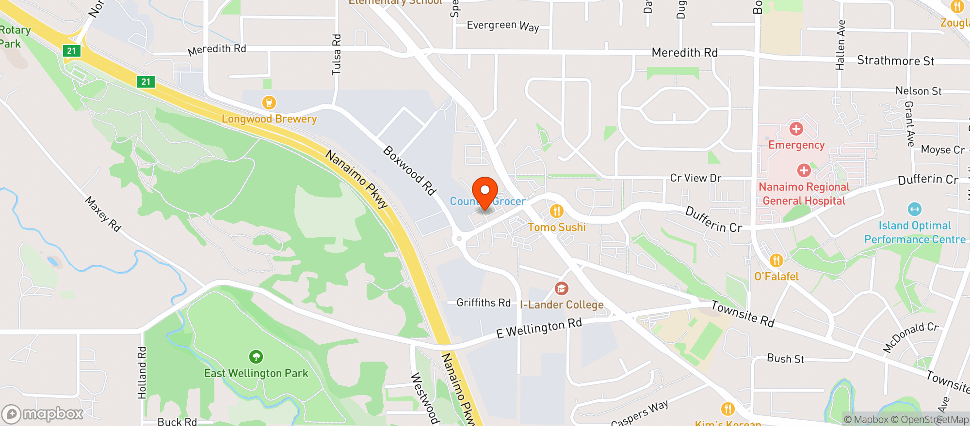 Map showing Greenrock Liquor Store