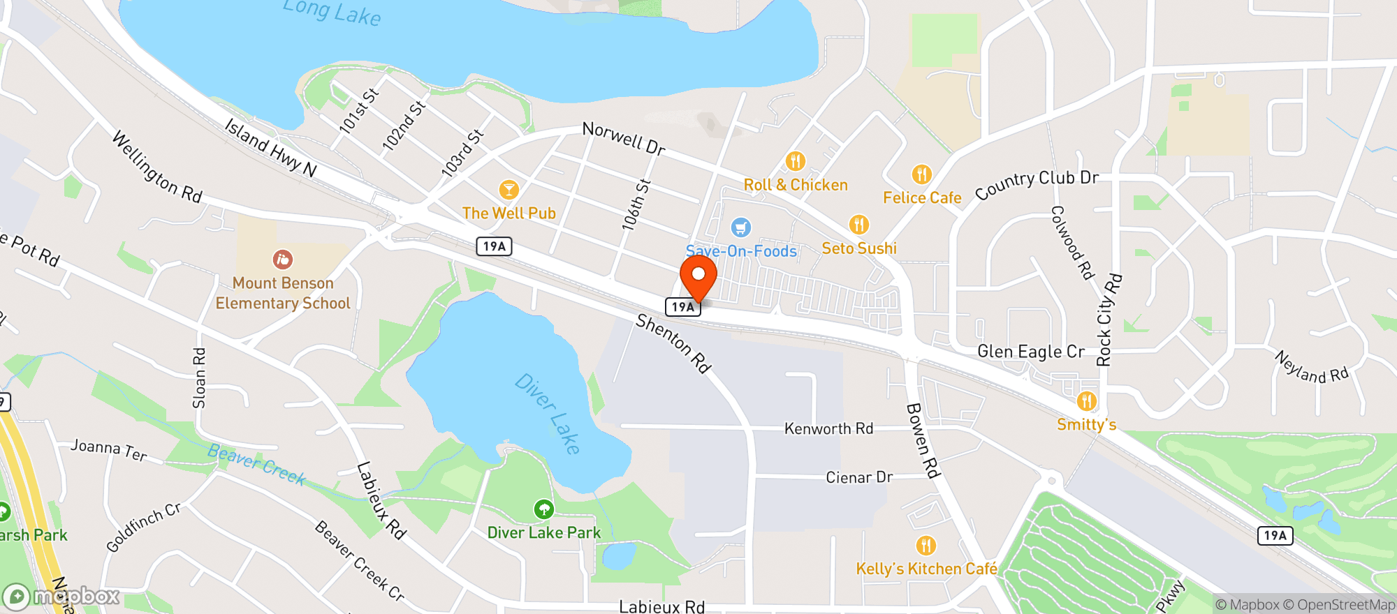 Map showing Lucky's Liquor Store