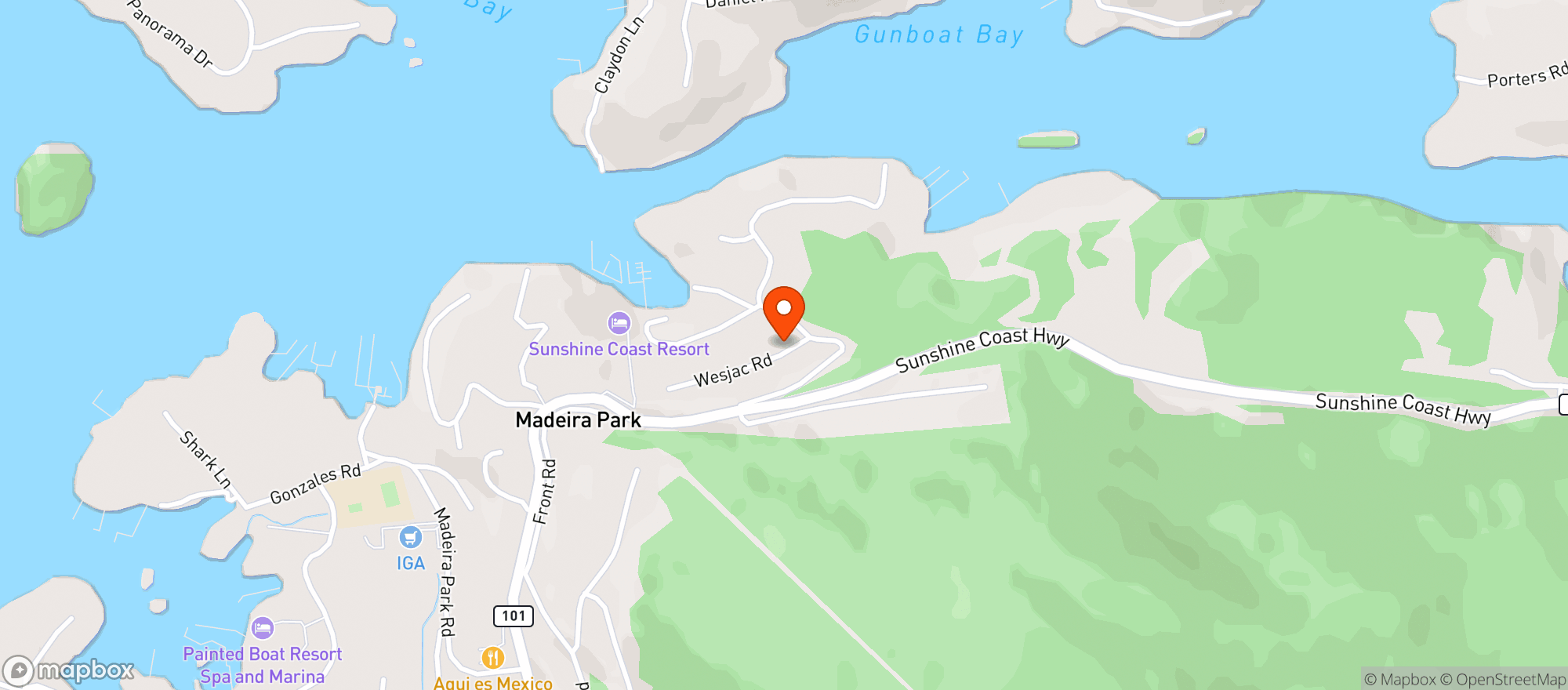 Map showing Health Hub