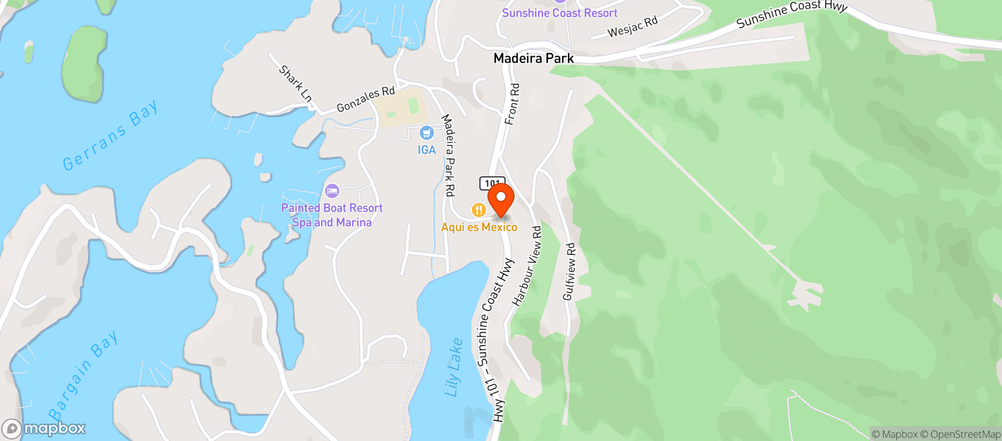 Map showing I.G.A #78-Maderia Park