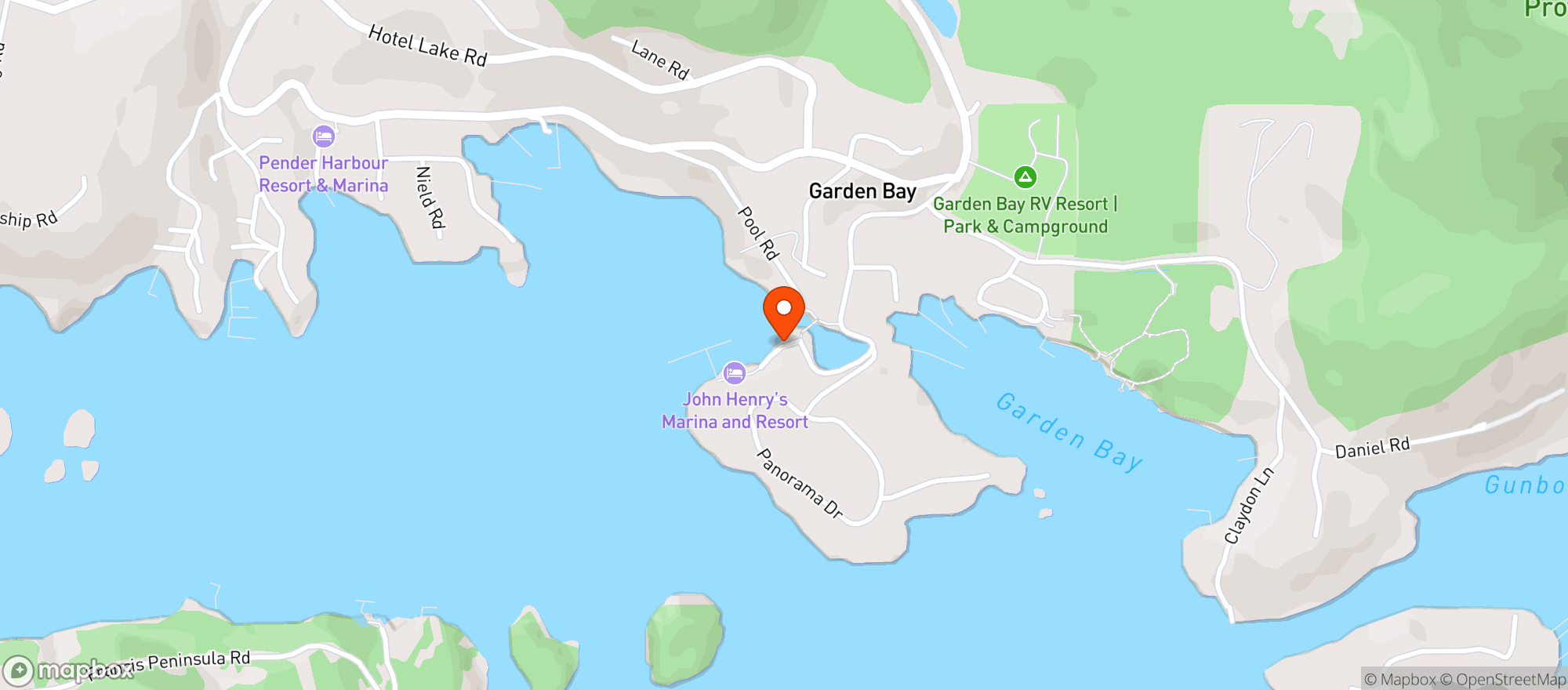 Map showing John Henry's Marina
