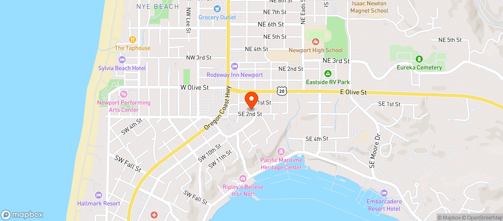 Map showing Oceana Natural Foods Co-Op