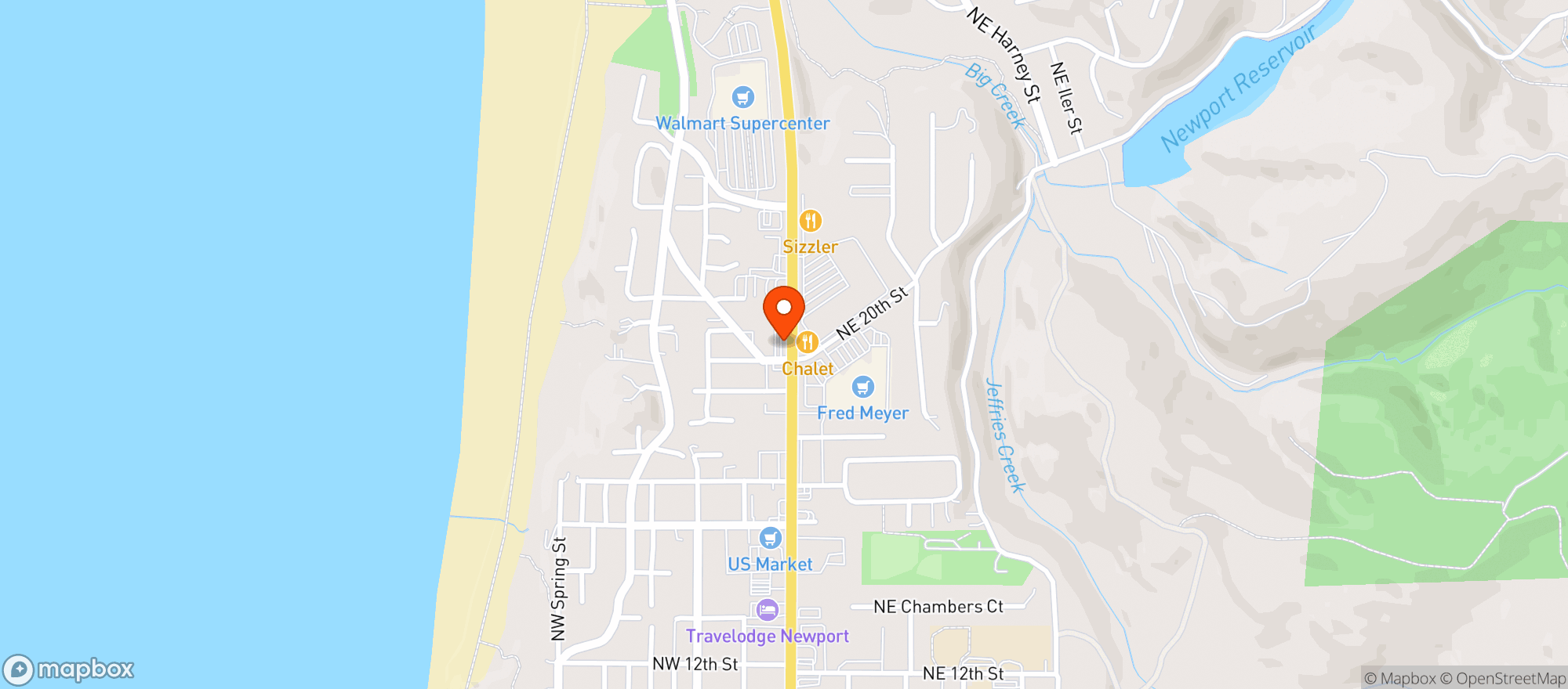 Map showing Newport Liquor Store