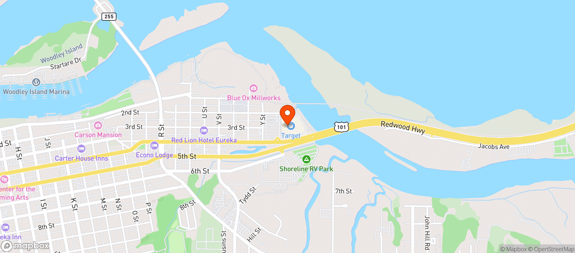 Map showing Target