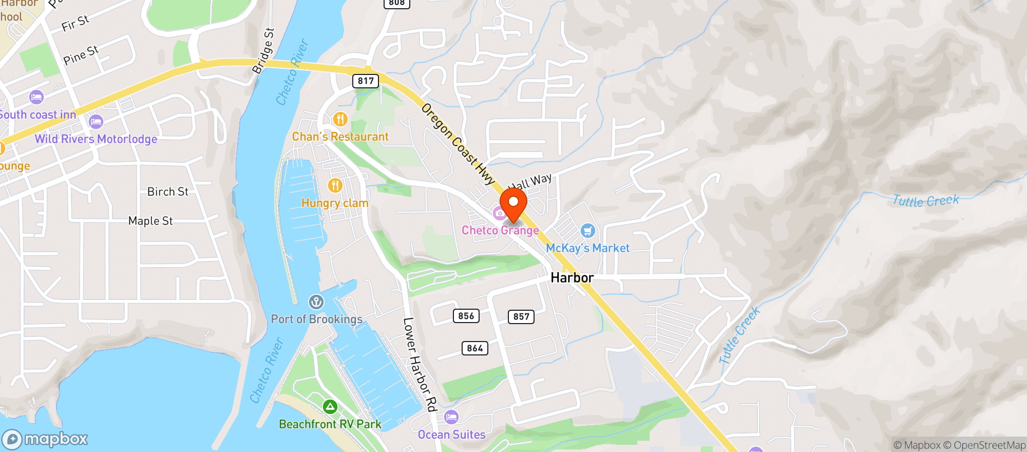 Map showing South Coast Liquor