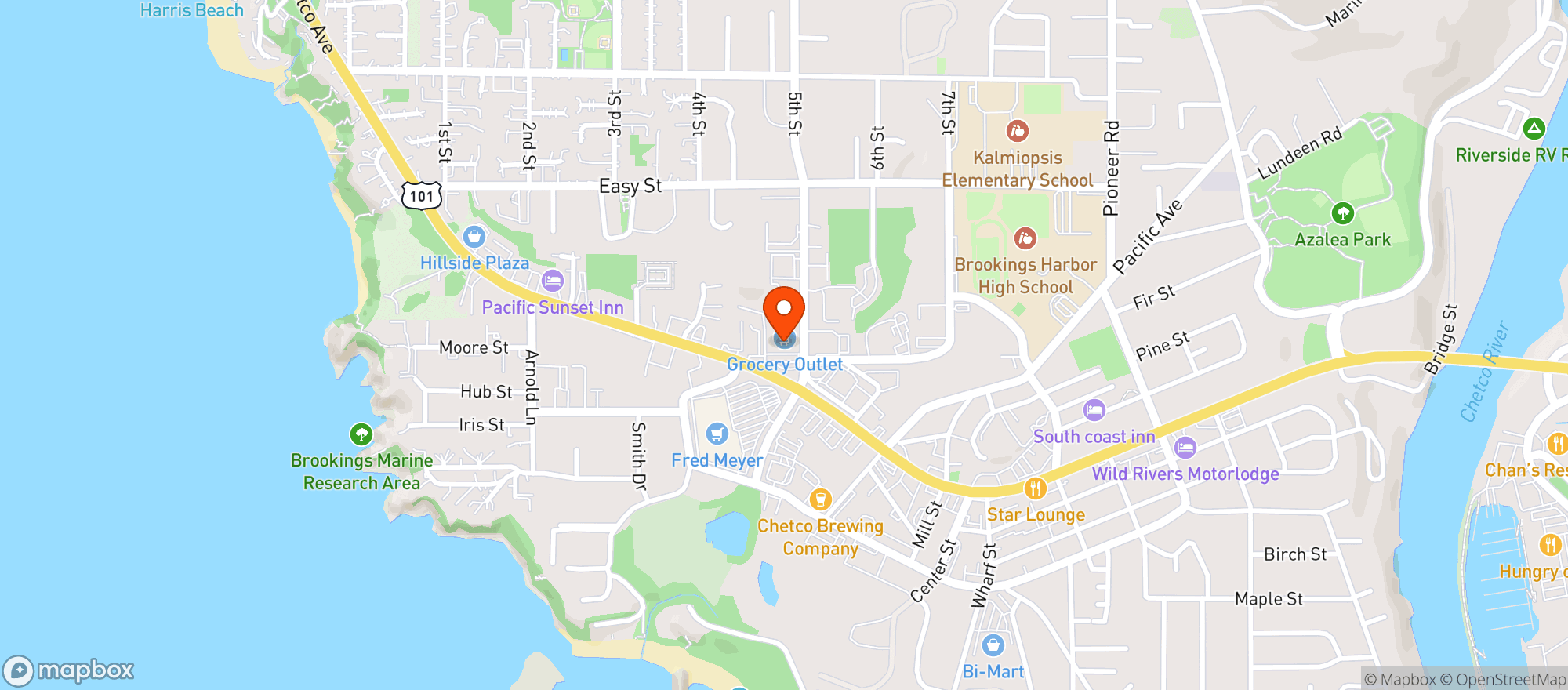 Map showing Grocery Outlet