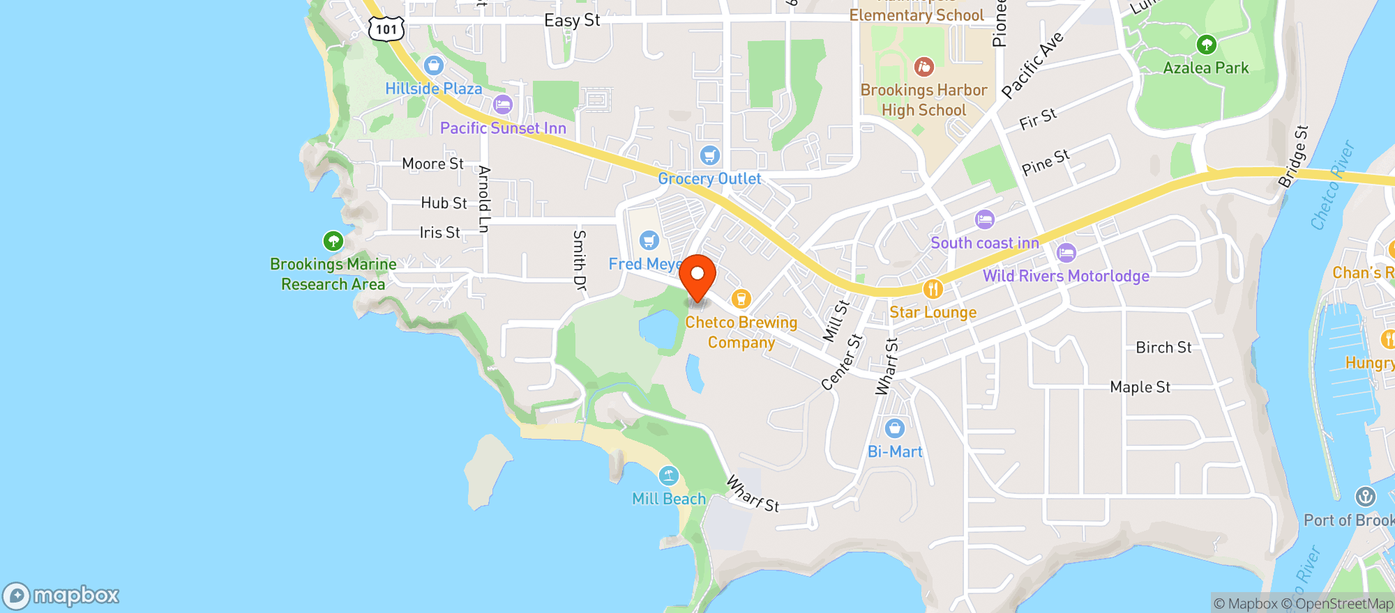 Map showing WEST COAST ORGANICS